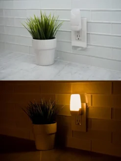 GE LED Light Sensing Night Light, 2 Pack, Amber
