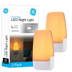 GE LED Light Sensing Night Light, 2 Pack, Amber