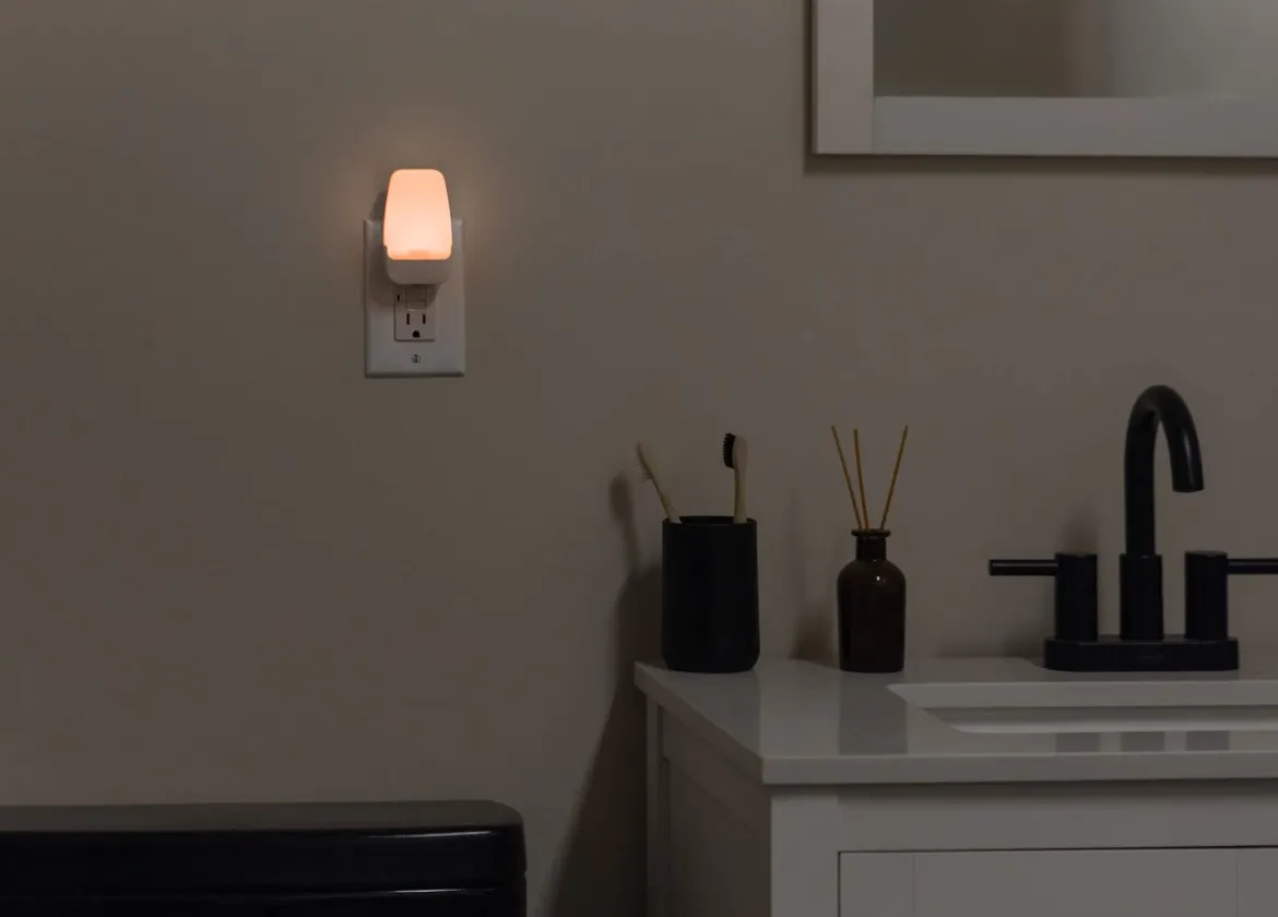 GE LED Light Sensing Night Light, 2 Pack, Amber