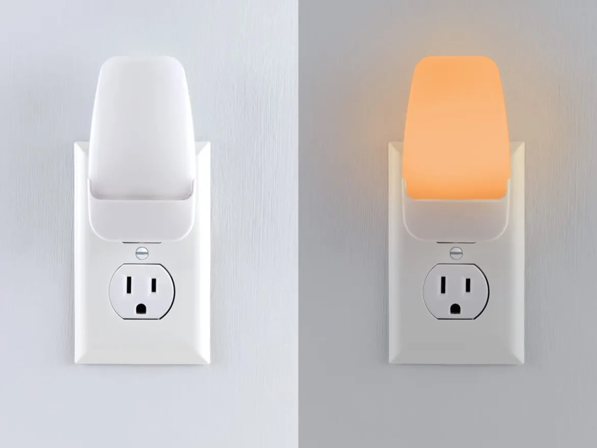 GE LED Light Sensing Night Light, 2 Pack, Amber