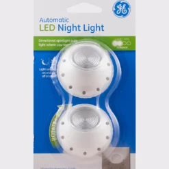 GE Light Sensing LED Night Light, 2 Pack, White