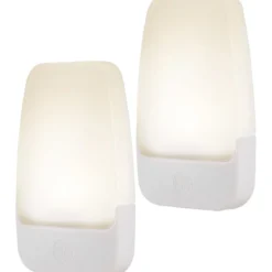 GE Light Sensing LED Night Light, 2 Pack, White