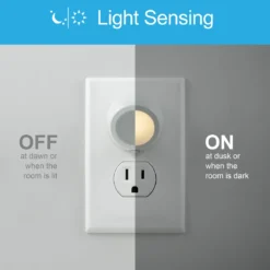 GE Light Sensing LED Night Light, 2 Pack, White