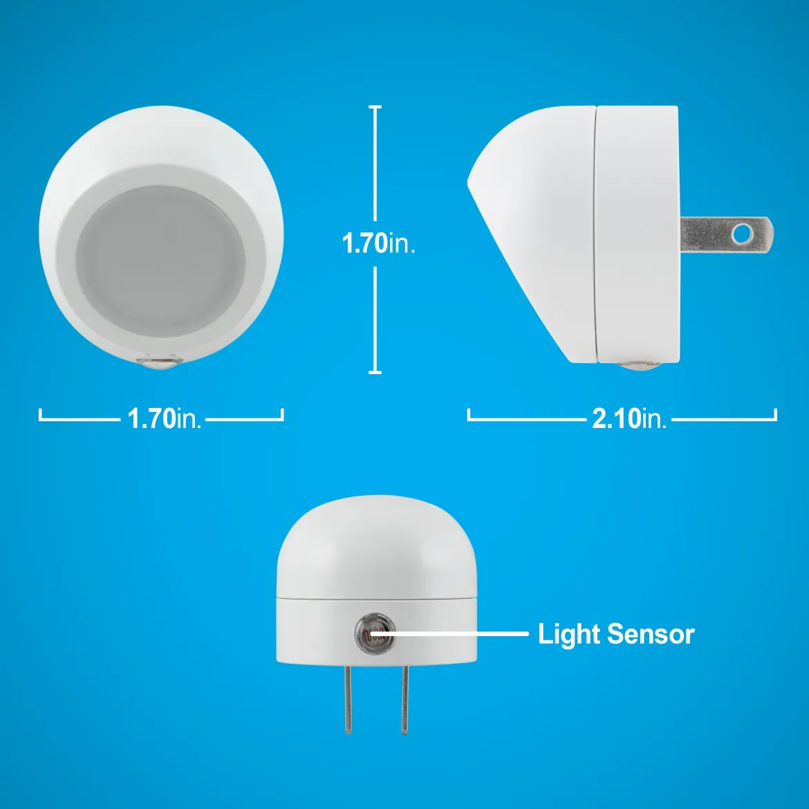 GE Light Sensing LED Night Light, 2 Pack, White
