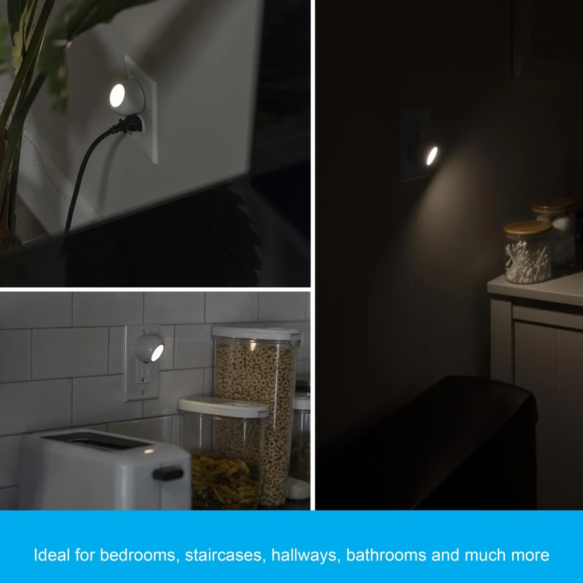 GE Light Sensing LED Night Light, 2 Pack, White