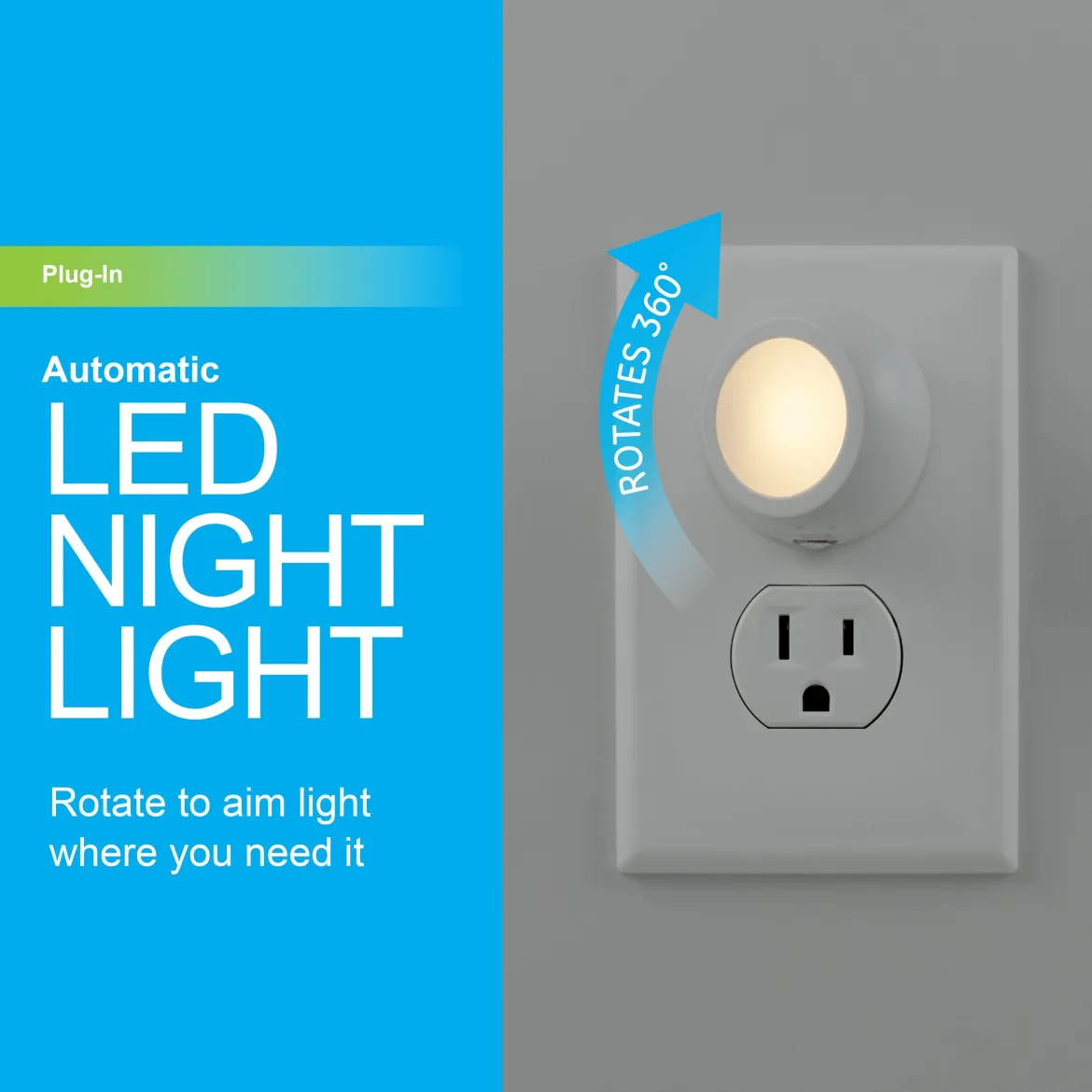 GE Light Sensing LED Night Light, 2 Pack, White