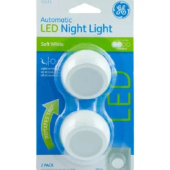 GE Light Sensing LED Night Light, 2 Pack, White