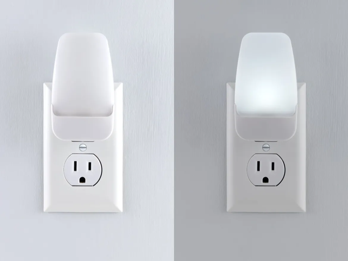 GE Light Sensing LED Night Light, 4 Pack, White