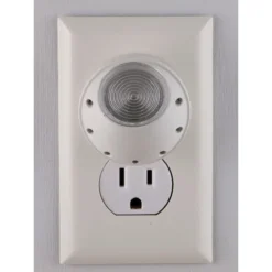 GE Light Sensing Rotating LED Night Light, White