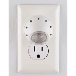GE Light Sensing Rotating LED Night Light, White