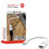 GE Mini DisplayPort to HDMI Adapter, Pigtail, Basic, White