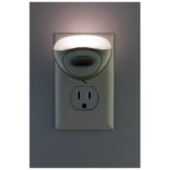 GE Mini Light Sensing LED Night Light, Silver