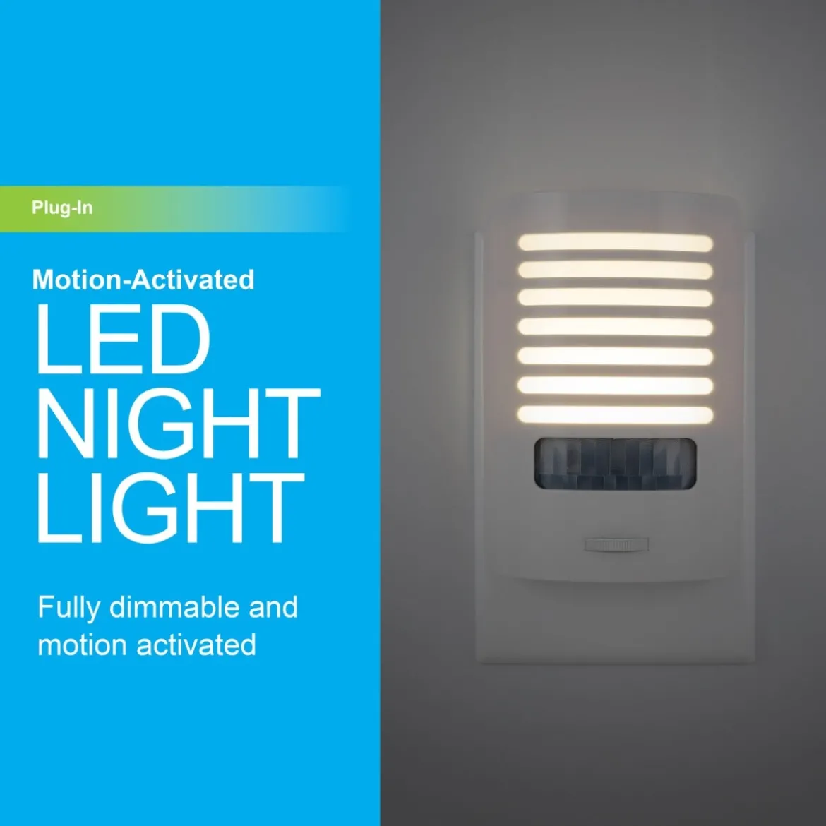 GE Motion Sensing Dimmable LED Night Light, White