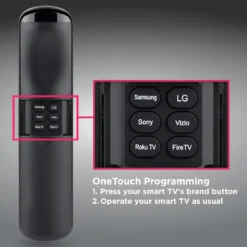 GE OneTouch Replacement Remote Control, Backlit, Black