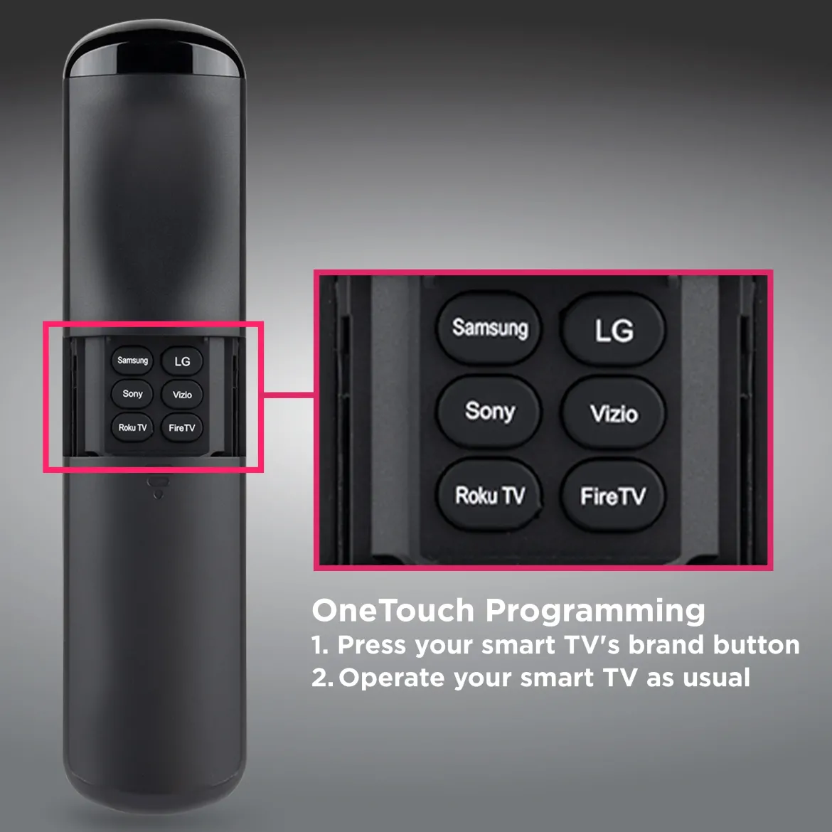 GE OneTouch Replacement Remote Control, Backlit, Black