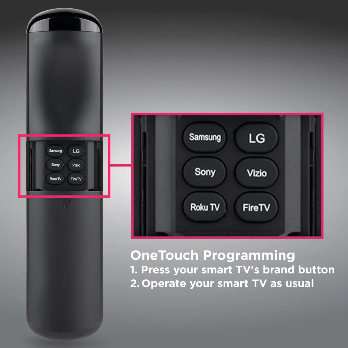 GE OneTouch Replacement Remote Control, Backlit, Black