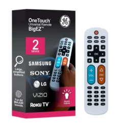 GE OneTouch Streaming Replacement Remote Control, Backlit With Big Button, White