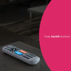 GE OneTouch Streaming Replacement Remote Control, Backlit With Big Button, White