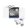 GE 3-Outlet EZGrip Grounded Extension Cord, 50ft., Indoor/Outdoor, White
