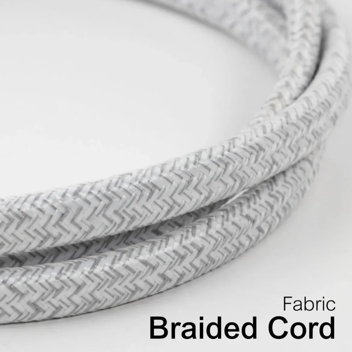 GE 3-Outlet 6ft. Dual Split Braided Extension Cord, White