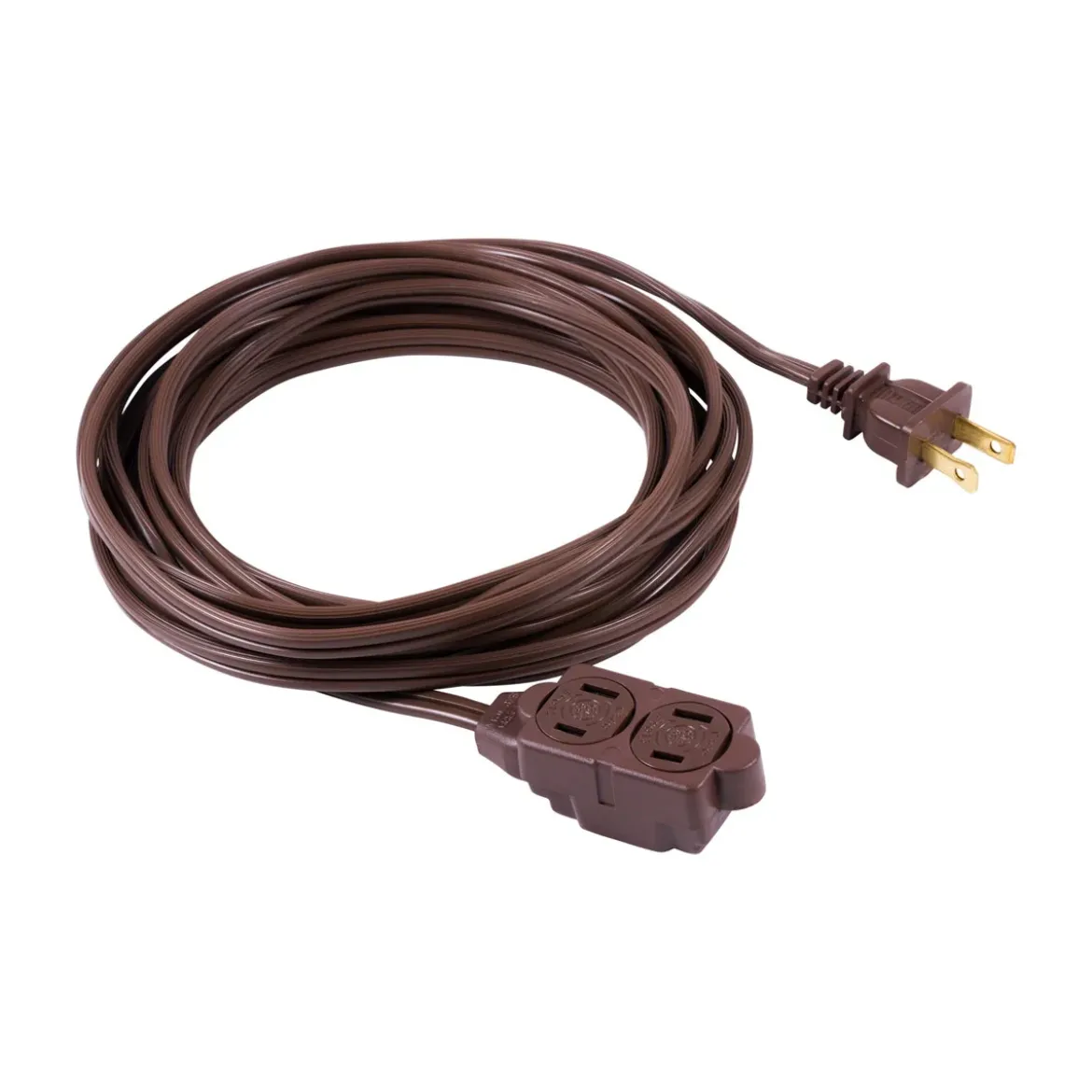 GE 3-Outlet 6ft. Extension Cord with Twist-to-Close Outlets, Brown