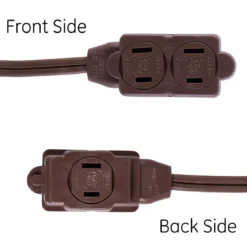 GE 3-Outlet 6ft. Extension Cord with Twist-to-Close Outlets, Brown