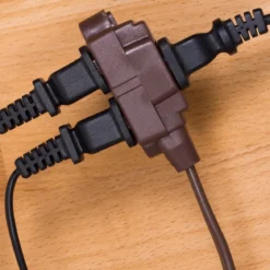 GE 3-Outlet 6ft. Extension Cord with Twist-to-Close Outlets, Brown