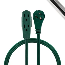GE 3-Outlet 3ft. Extension Cord with Right-Angle Plug, Green