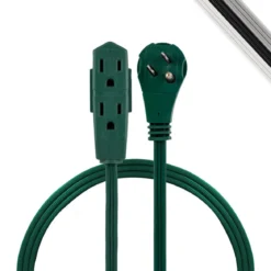 GE 3-Outlet 3ft. Extension Cord with Right-Angle Plug, Green
