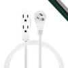 GE 3-Outlet 3ft. Extension Cord with Right-Angle Plug, White