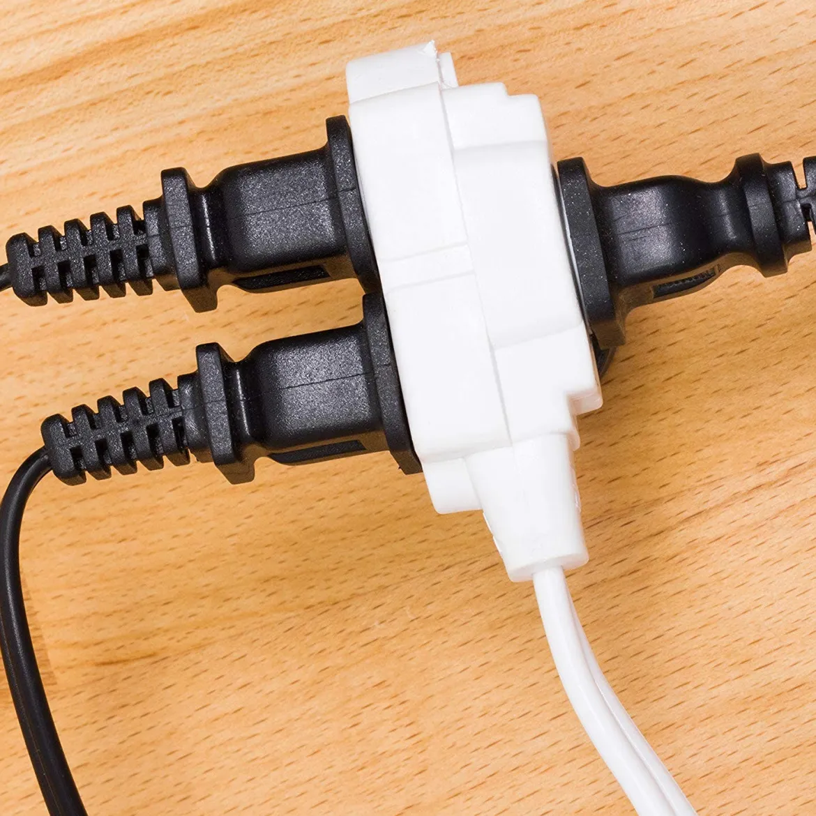 GE 3-Outlet 12ft. Extension Cord with Twist-to-Close Outlets, White