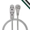 GE 3-Outlet 3ft. Extension Cord with Right-Angle Plug, Gray