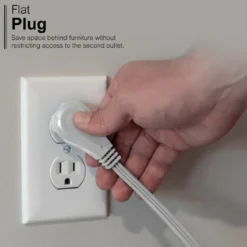GE 3-Outlet 3ft. Extension Cord with Right-Angle Plug, Gray