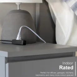 GE 3-Outlet 3ft. Extension Cord with Right-Angle Plug, Black