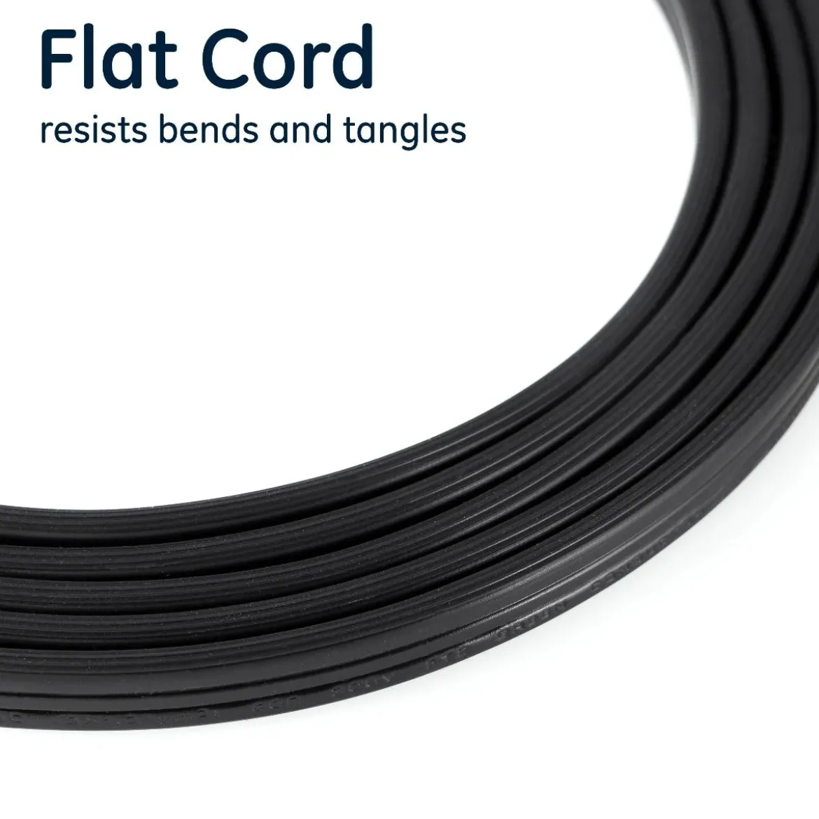 GE 3-Outlet 8ft. Extension Cord with Right-Angle Plug, Black