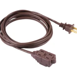 GE 3-Outlet 9ft. Extension Cord with Twist-to-Close Outlets, Brown