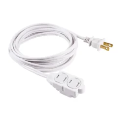 GE 3-Outlet 6ft. Extension Cord with Twist-to-Close Safety Outlets, White