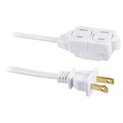 GE 3-Outlet 6ft. Extension Cord with Twist-to-Close Safety Outlets, White