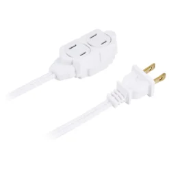 GE 3-Outlet 6ft. Extension Cord with Twist-to-Close Safety Outlets, White