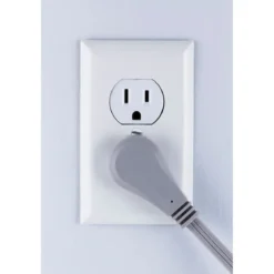 GE 3-Outlet 15ft. Extension Cord with Right-Angle Plug, Gray