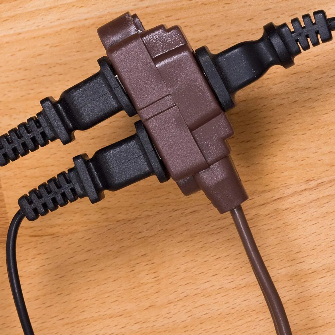 GE 3-Outlet 12ft. Extension Cord with Twist-to-Close Outlets, Brown