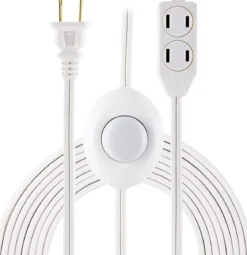 GE 3-Outlet 12ft. Extension Cord with On/Off Switch, White