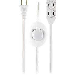 GE 3-Outlet 12ft. Extension Cord with On/Off Switch, White