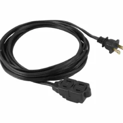 GE 3-Outlet 9ft. Indoor Extension Cord with Twist-to-Close Outlets, Black