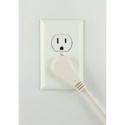 GE 3-Outlet 8ft. Indoor Extension Cord with Right-Angle Plug, White