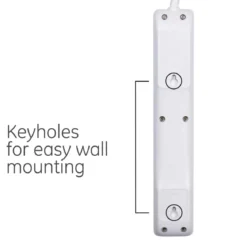 GE 6-Outlet 2ft. Power Strip, 2 Pack, White