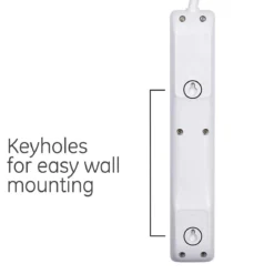 GE 6-Outlet 2ft. Power Strip, White