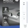 GE 2-Outlet 4ft. Surge Protector with USB Charging, White