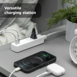 GE 2-Outlet 4ft. Surge Protector with USB Charging, White
