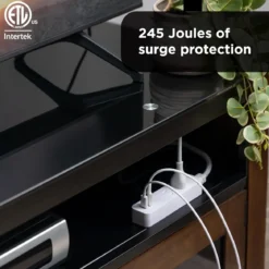 GE 2-Outlet 4ft. Surge Protector with USB Charging, White